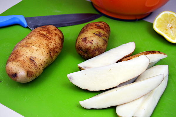 sliced potato wedges
