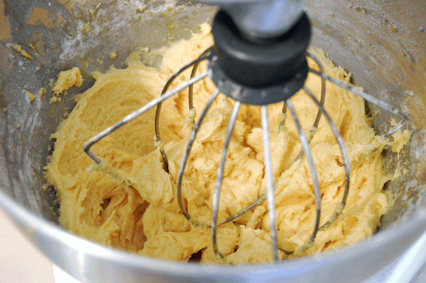 making cake batter
