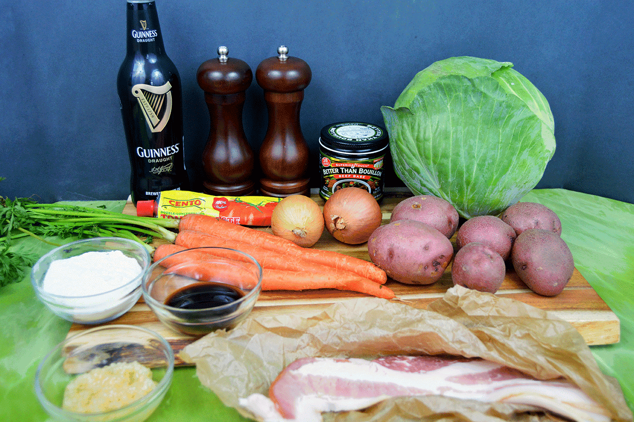 ingredients for meat and potato pie