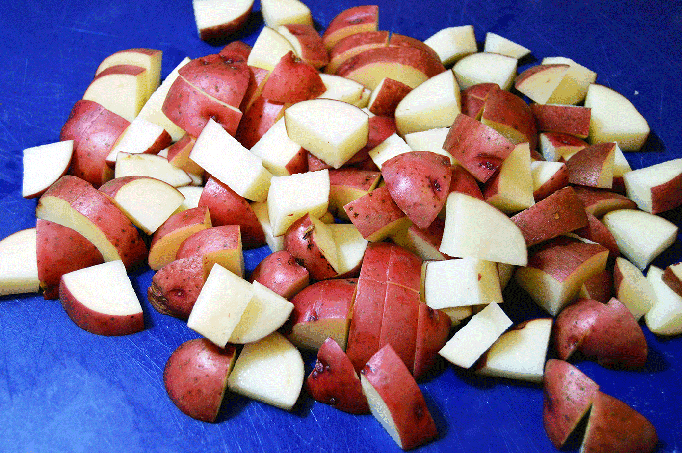 chopped potatoes