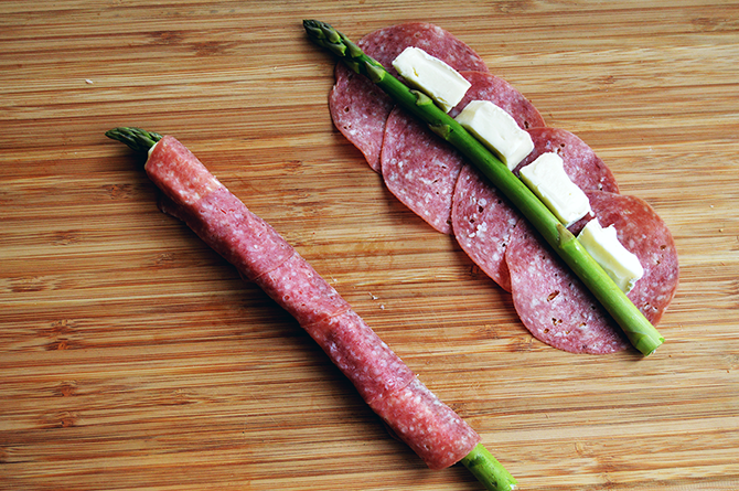 simple asparagus brie and salami recipe