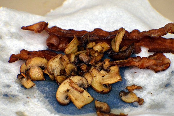 crispy bacon and mushrooms