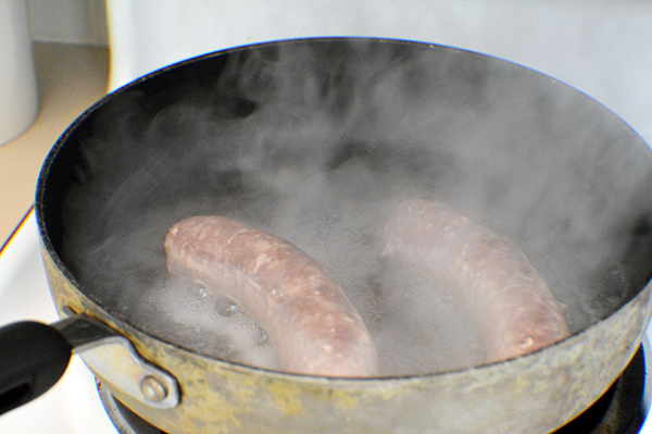 sausages in water