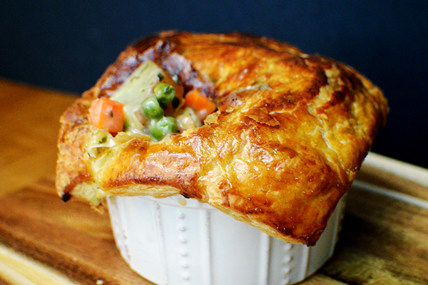 Single Serving Chicken Pot Pies with Puff Pastry