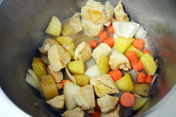 ingredients in a pot