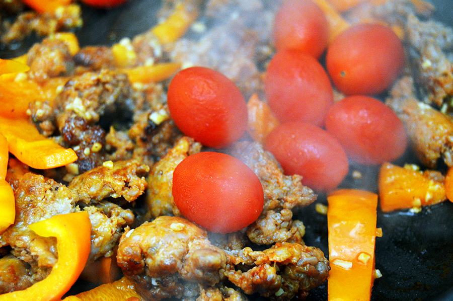 tomatoes in skillet