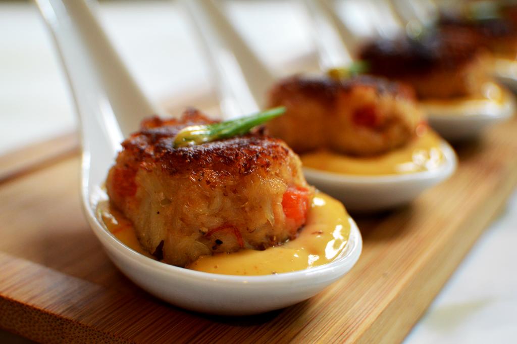 mango habanero crab cake bites