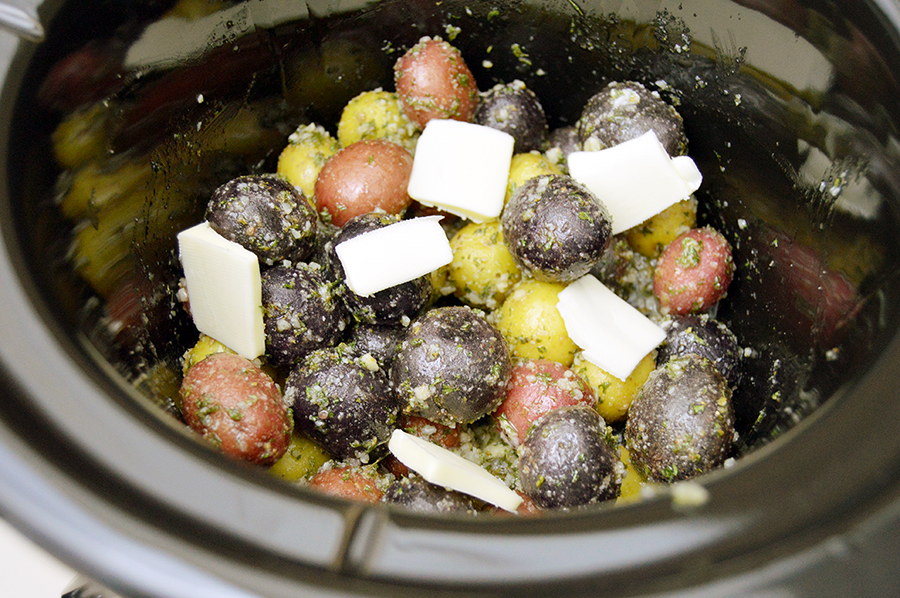 Slow Cooker Purple Parmesean Potatoes - CSA