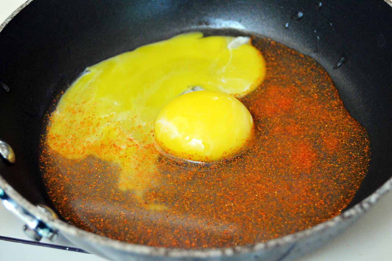 egg yolk in skillet