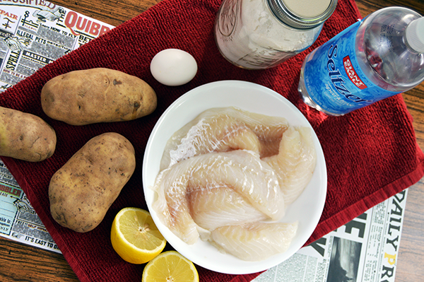 ingredients for fish and chips