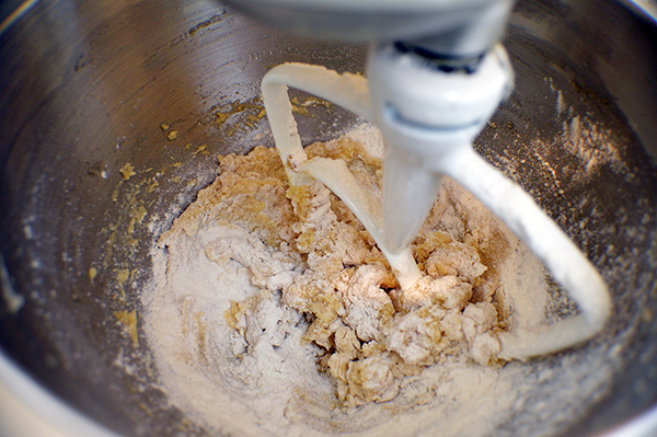 flour in stand mixer