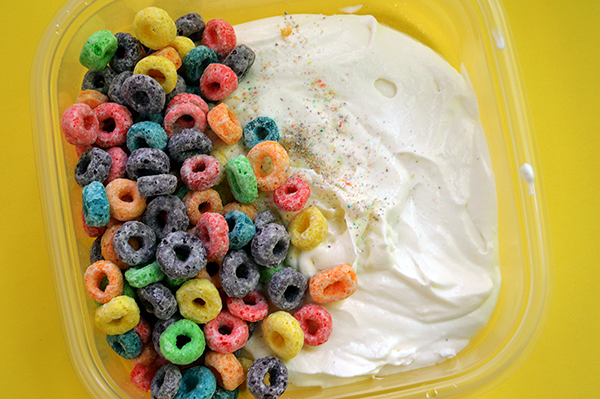 fruit loops with ice cream base