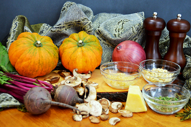 ingredients for stuffed acron squash