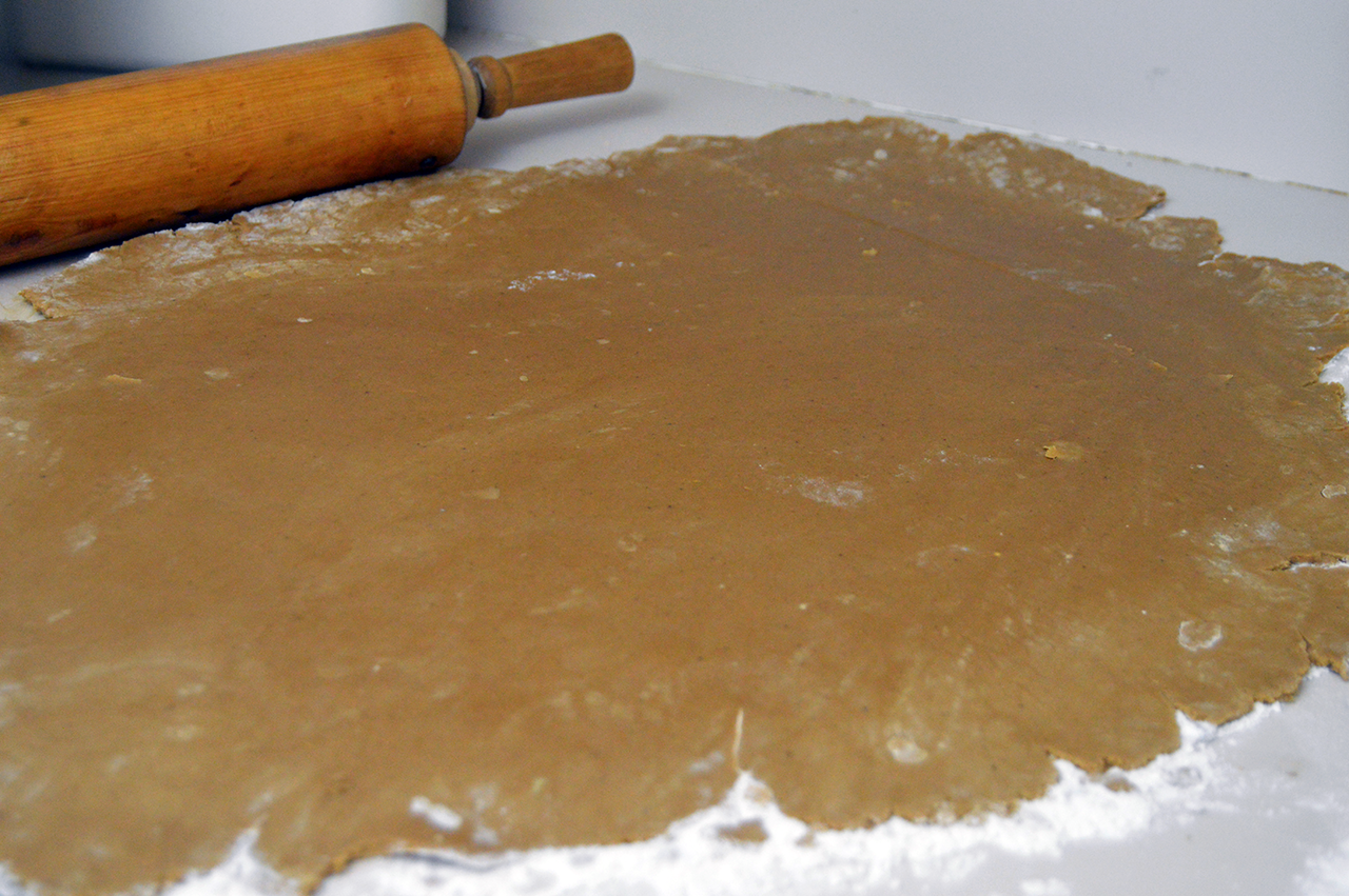 rolled out gingerbread dough