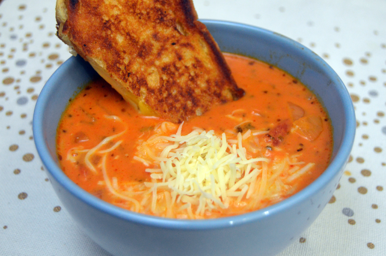 Hearty Tomato Soup and Gooey Grilled Cheese