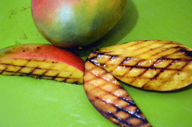 grilled sliced mango