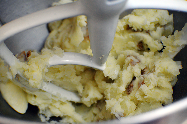 mashed potatoes in a stand mixer