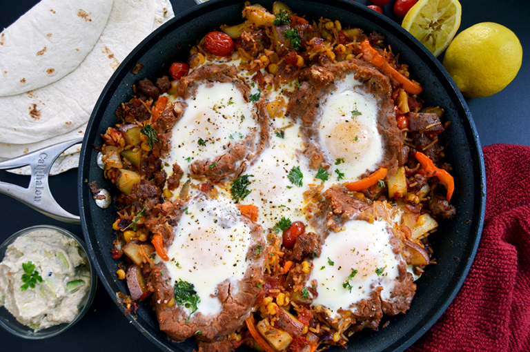 Spicy Sausage Eggs & Potatoes