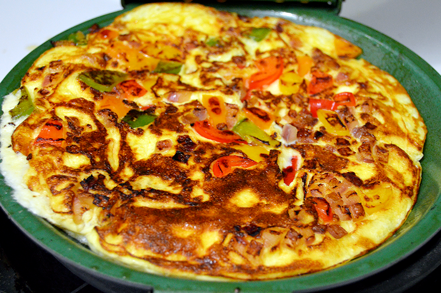 browned omelette