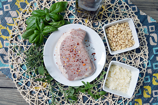 ingredients for pesto pork chops