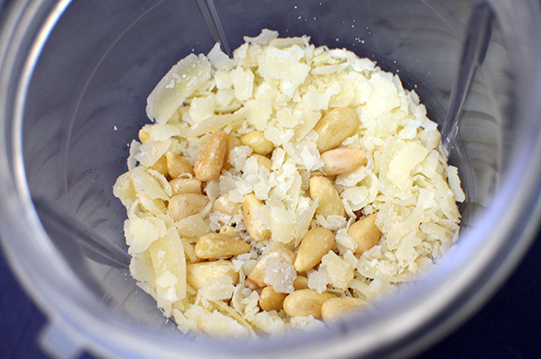 parmesan cheese and pine nuts