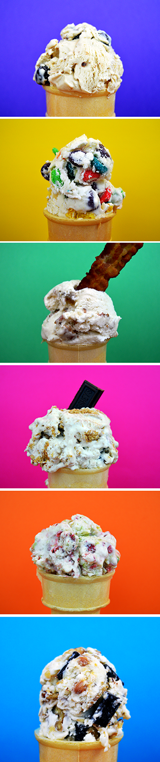 two ingredient ice cream with different flavors