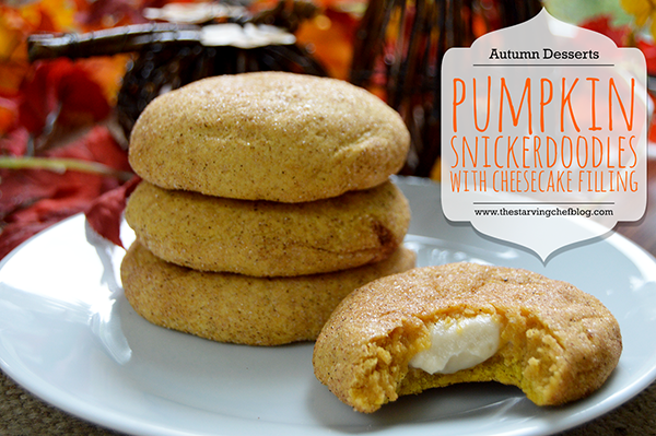 pumpkin spice snickerdoodles with cheesecake filling