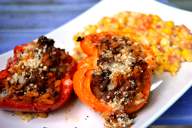 stuffed bison peppers