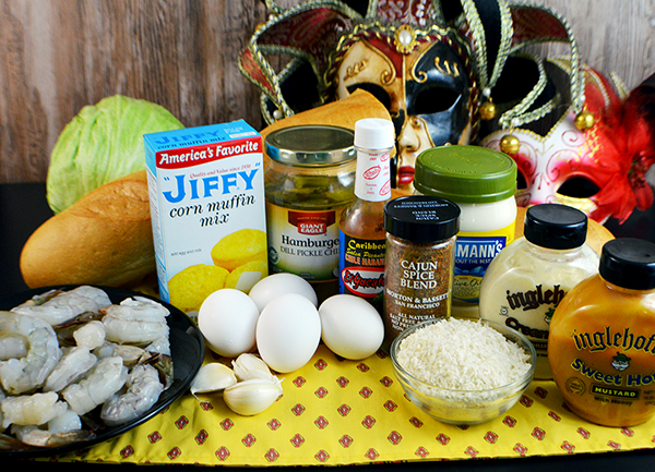 ingredients for shrimp poboy