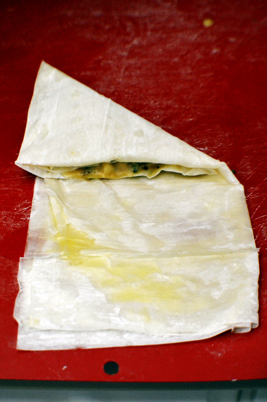 folded spanakopita