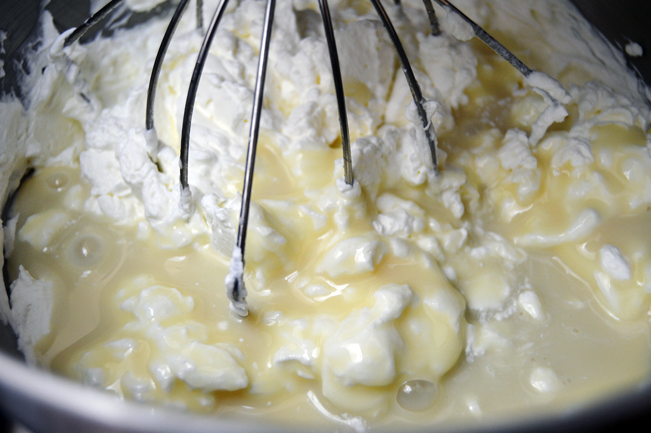 whipped cream and condensed milk