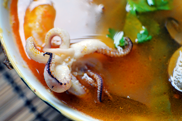 tentacles coming out of soup