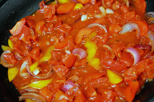 tomatoes in skillet