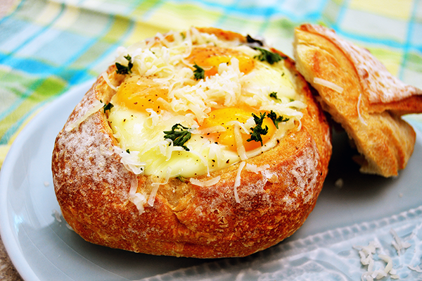 Ham and Egg Sandwich Bread Bowls