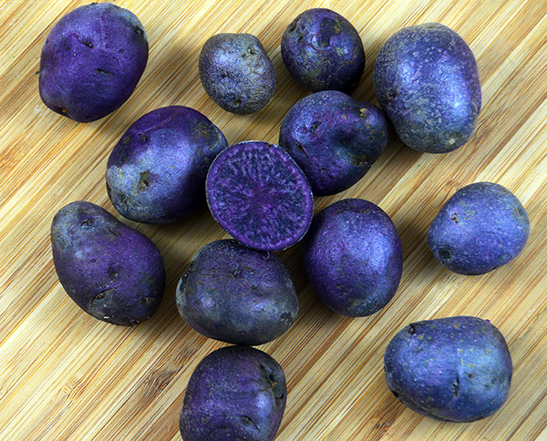 raw purple potatoes