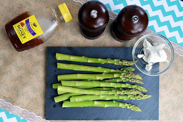 ingredients for simple goat cheese asparagus