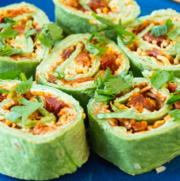 avocado tomato pinwheels