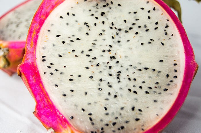 white and black dragon fruit flesh