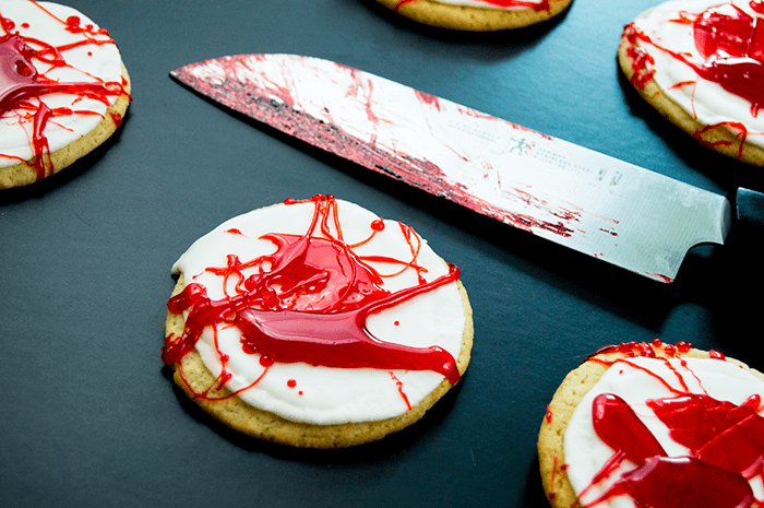 true crime cookie with blood