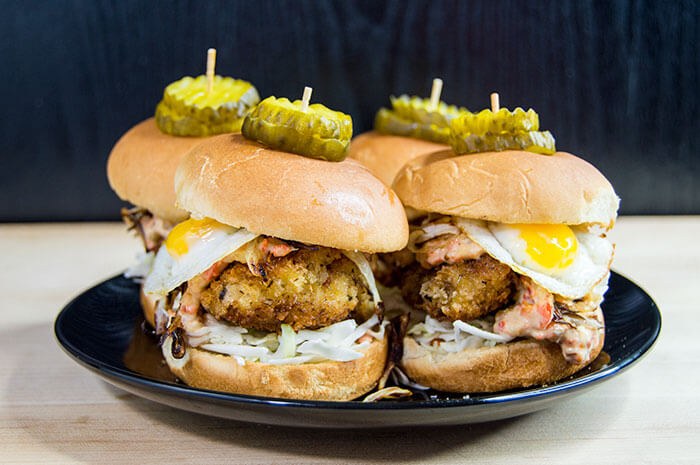 Alligator Sliders with Roasted Red Pepper Remoulade