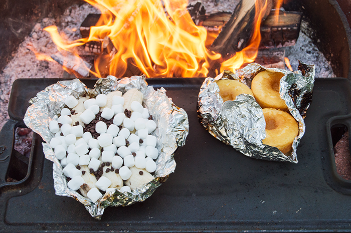 desserts over campfire
