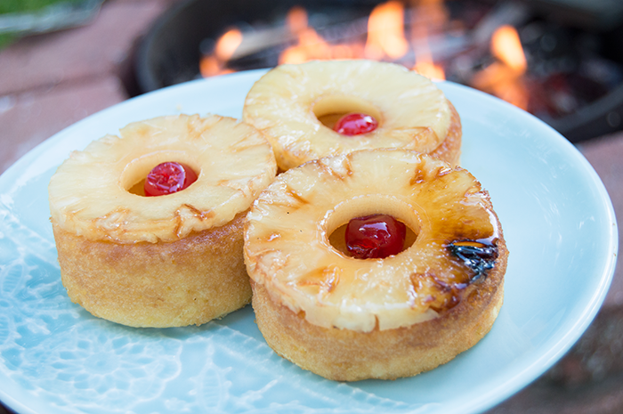 4-Ingredient Campfire Pineapple Upside Down Cake