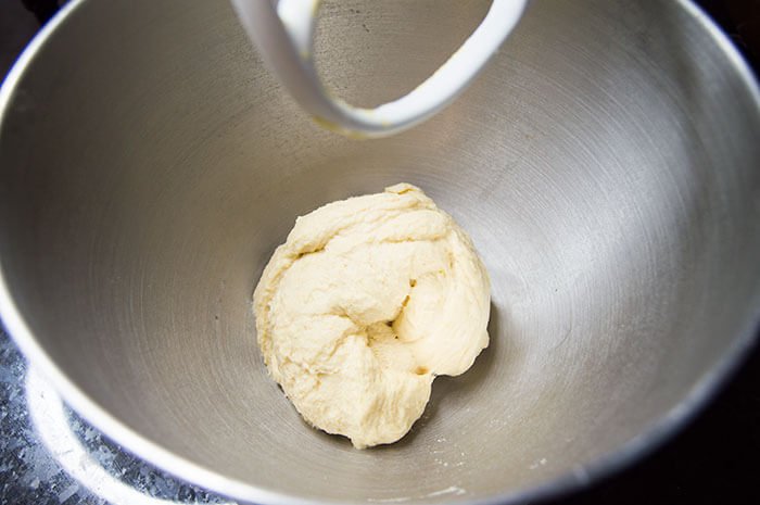 mixing cannoli dough