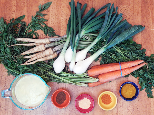 ingredients for carrot curry