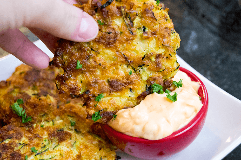 fritters in dip