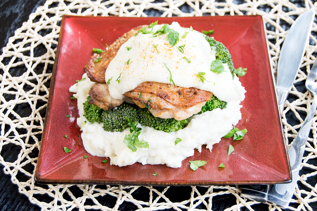 plated soubise chicken