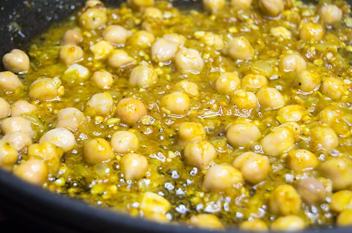 simmering chickpeas