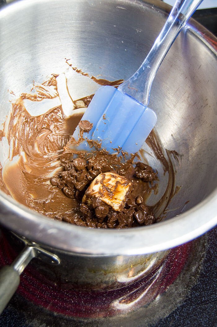 melting chocolate and butter