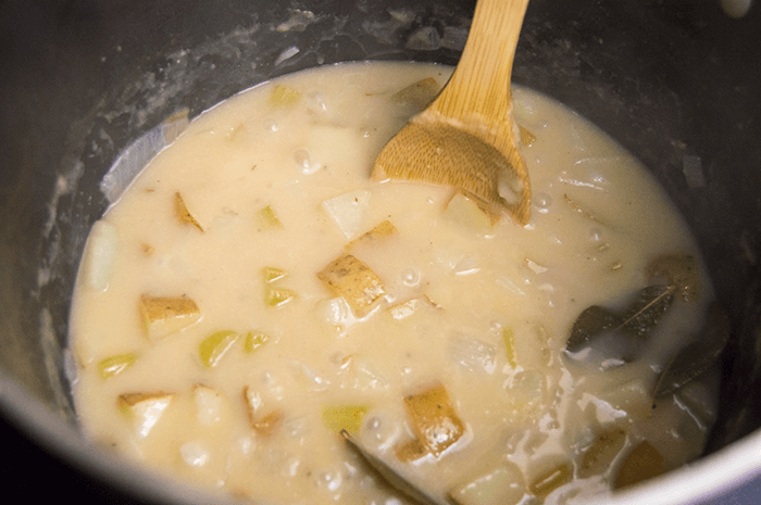 stirring soup base