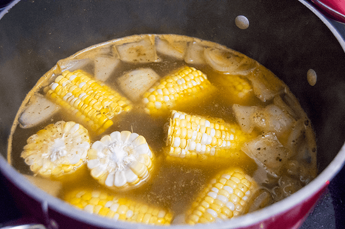 boiling corn